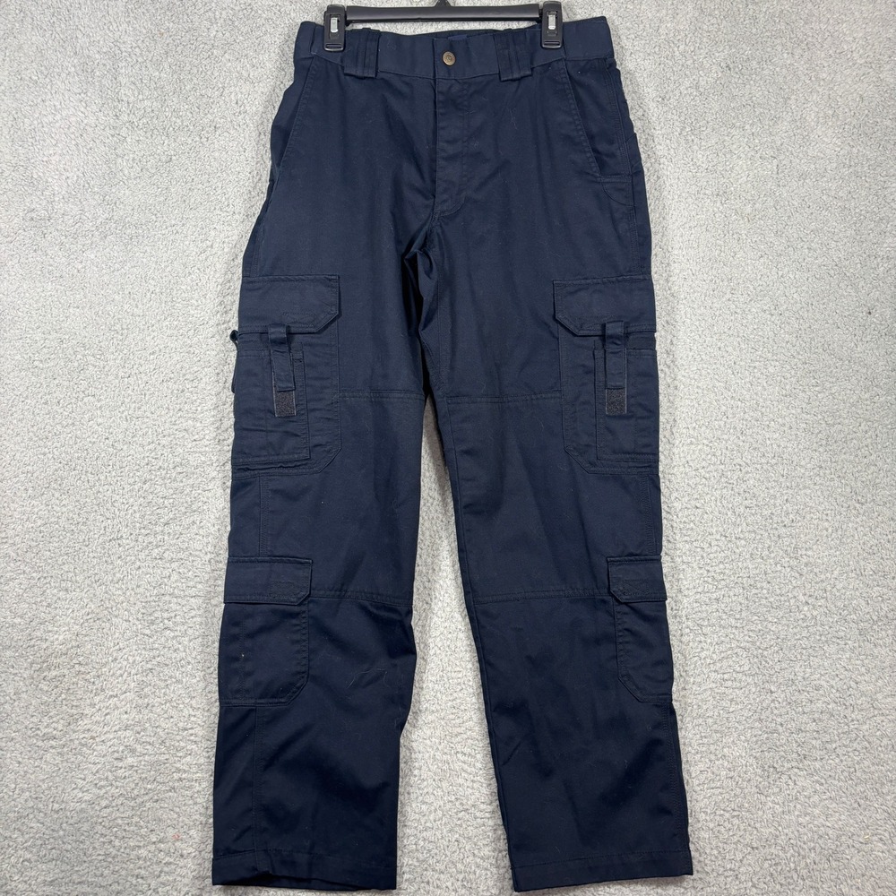 5.11 Tactical Pants Mens 32x32 Navy Blue Cargo Utility Workwear Reinforced Knee